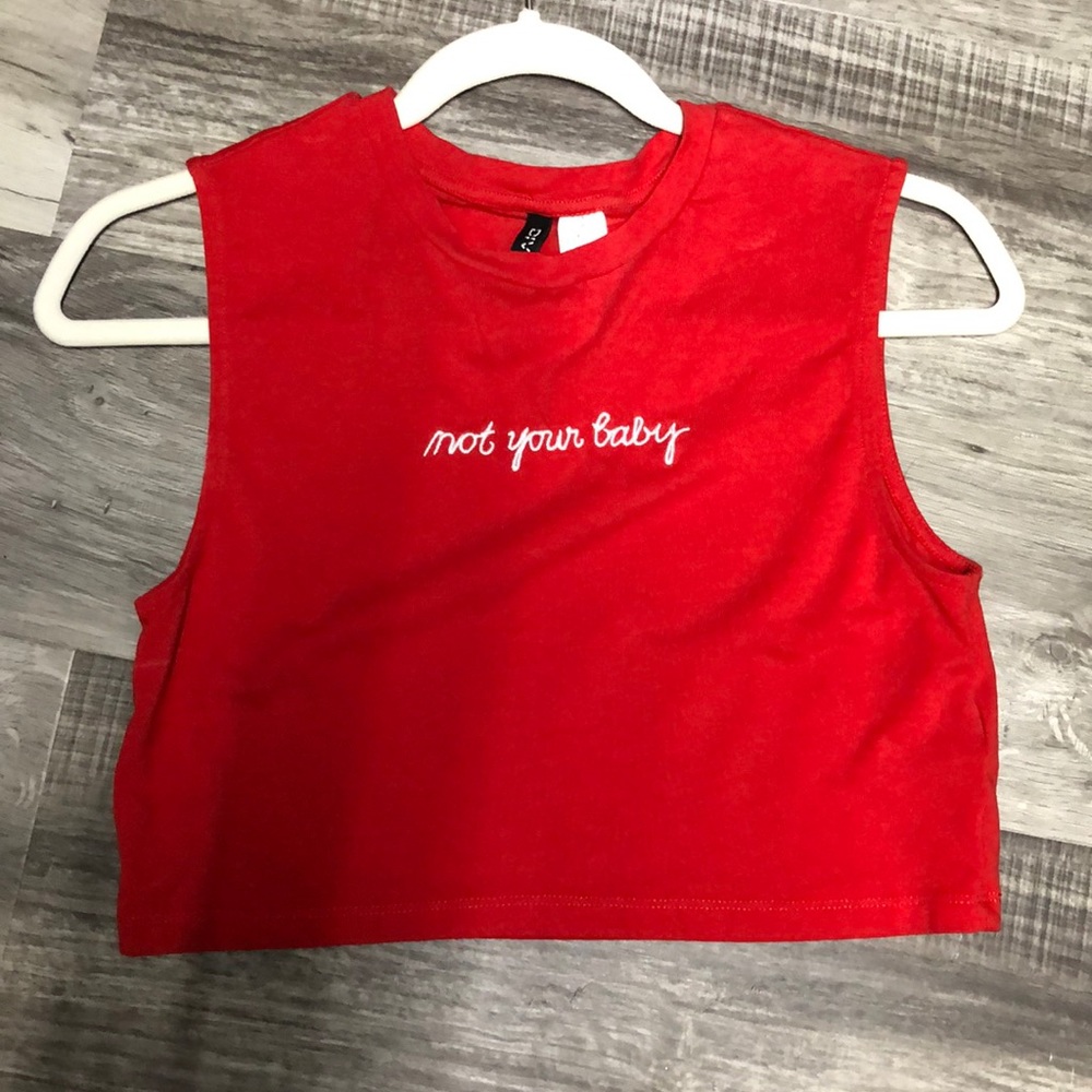 Red crop tank top